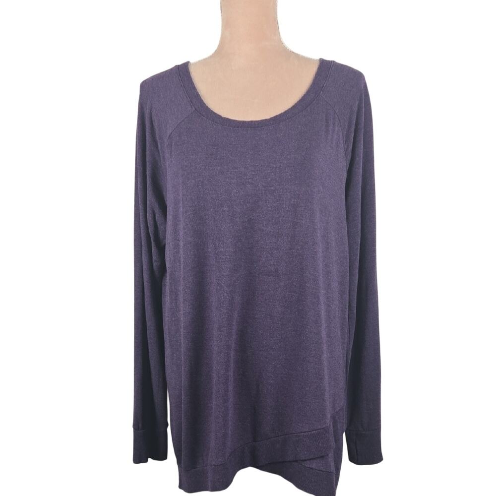Threads 4 Thought Leanna Feather Fleece Tunic Heather Currant Purple Size XL